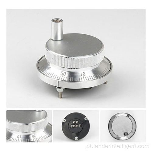 100 ppr CNC Handwheel Encoder 60mm Silver Metal